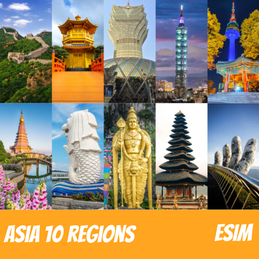 Asia 10 Regions eSIM Data