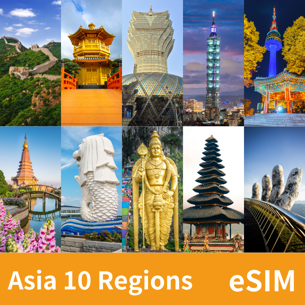 Asia 10 Regions eSIM Data