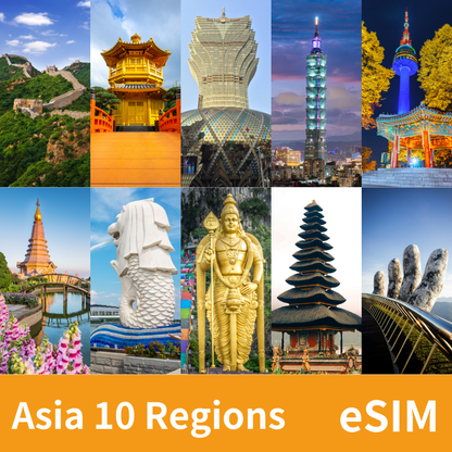 Asia 10 Regions eSIM Data