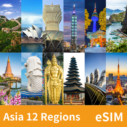 Asia 12 Regions eSIM Data